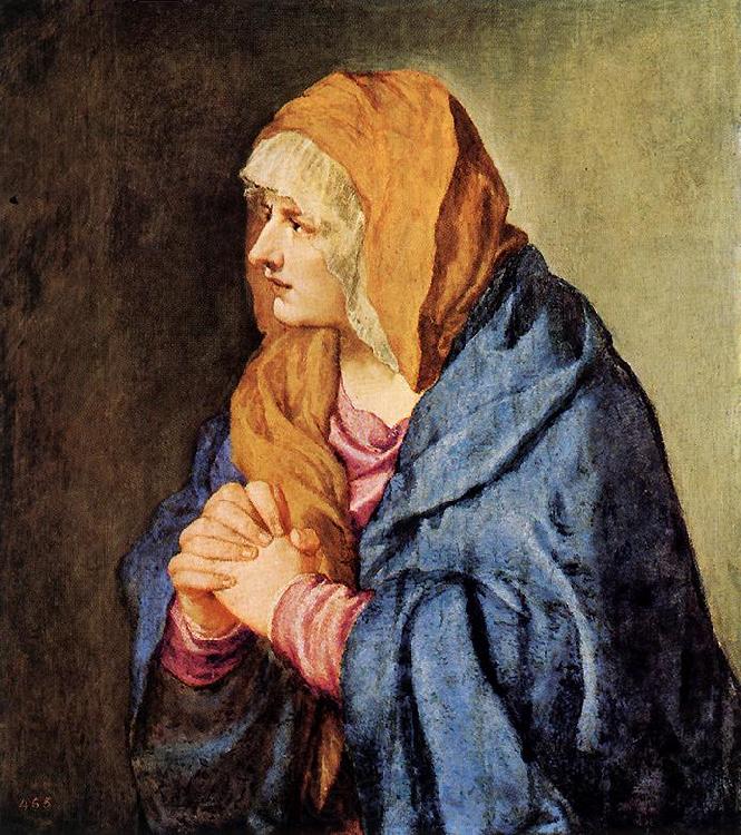 TIZIANO Vecellio Mater Dolorosa (with clasped hands) wt Spain oil painting art